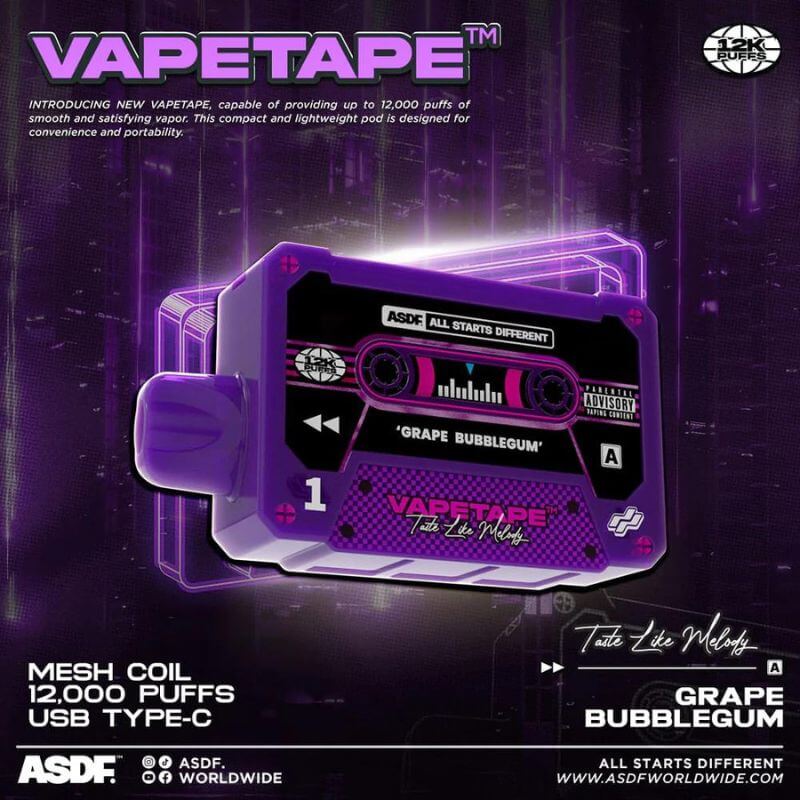     Vapetape-12K-Grape-Bubblegum-SG-Vape-Hub