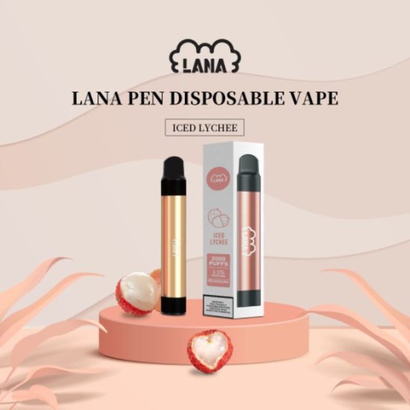 Lana-Pen-2000-Puffs-Iced-Lychee-flavor-on-a-peach-gradient-background-LANA